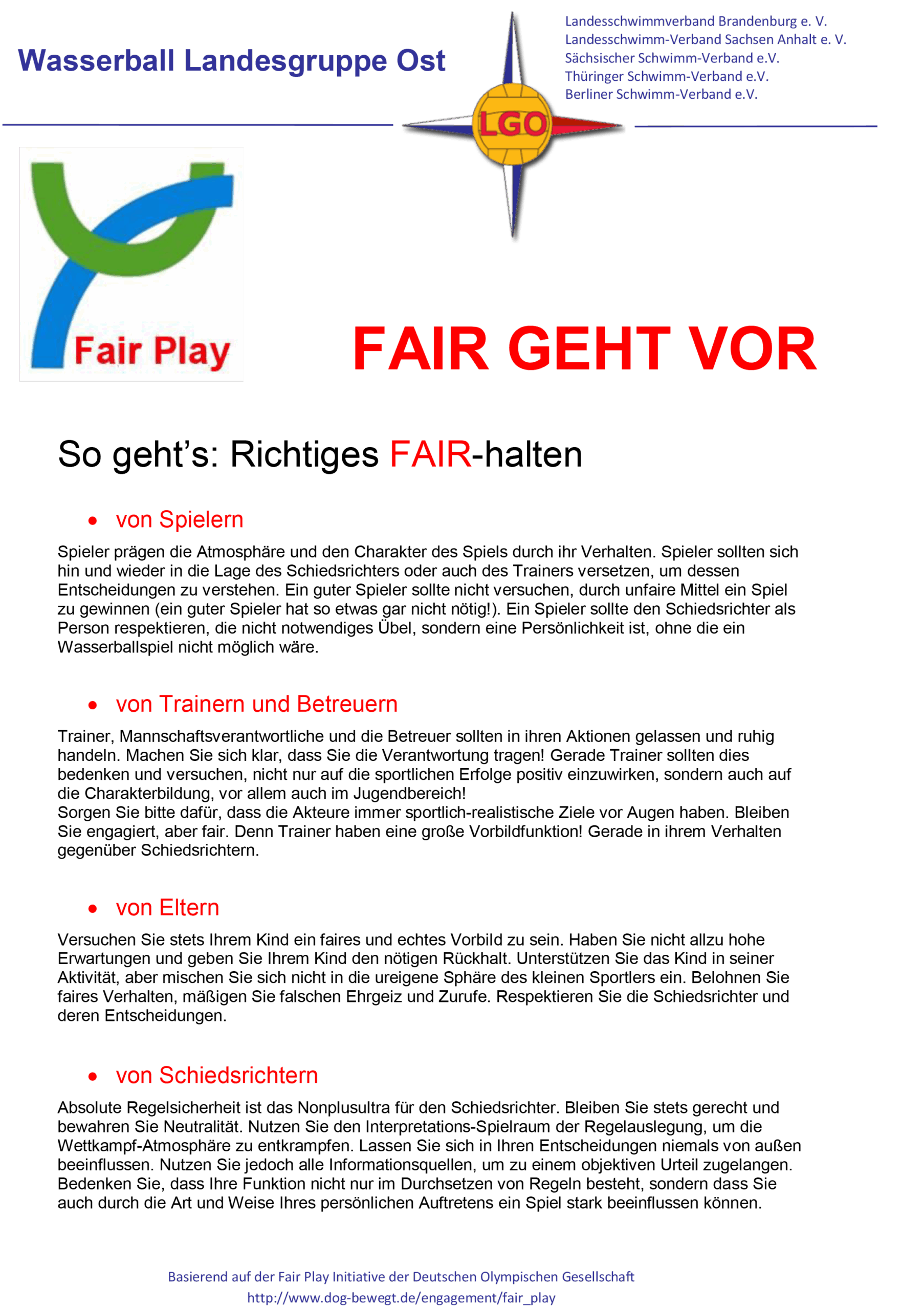 Fair play initiative